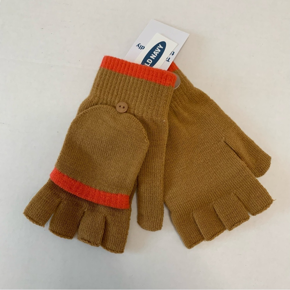 OLD NAVY NWT Text-friendly Tan and Orange Gloves O/S